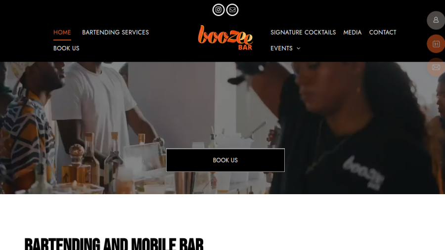 Screenshot of Boozee Bar website