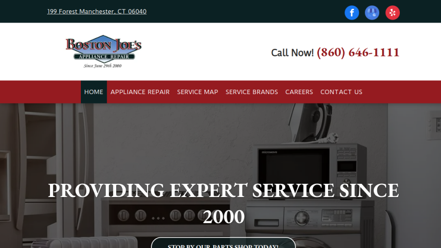 Boston Joe's Appliance Repair website