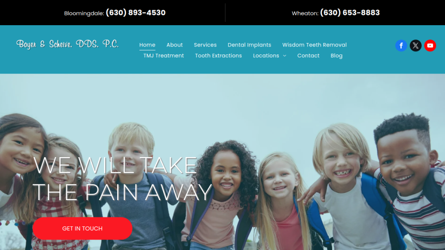 Screenshot of the Boyer & Scheive DDS, PC website