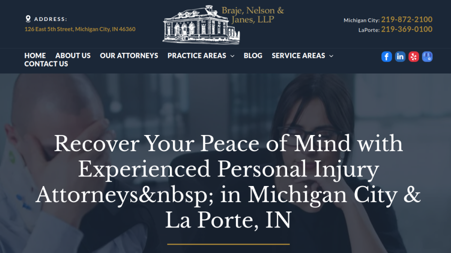 Screenshot of the Braje Nelson & Janes LLP website