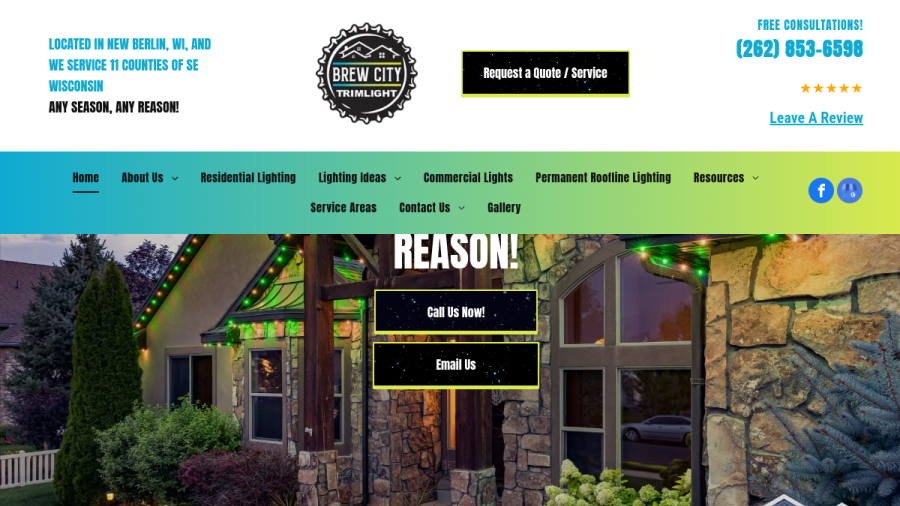 Screenshot of the Brew City Trimlight website