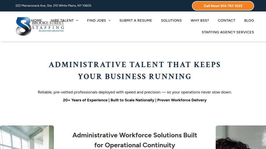 Brooke Street Staffing website