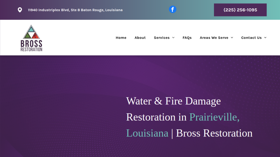 Screenshot of the Bross Restoration website