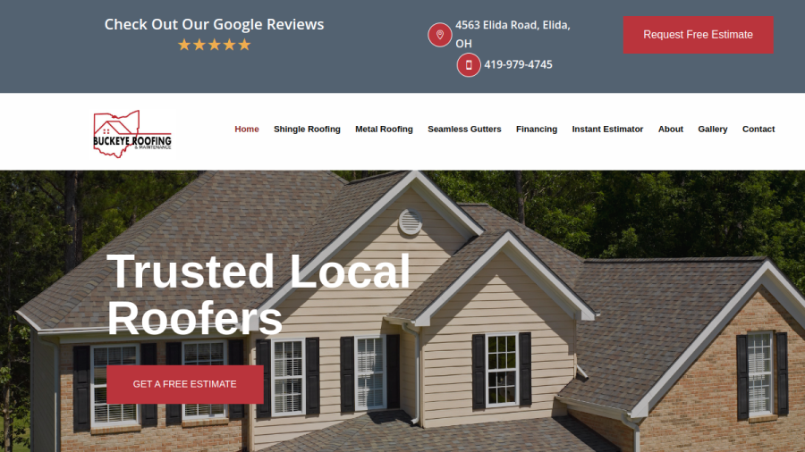 Buckeye Roofing & Maintenance website screenshot