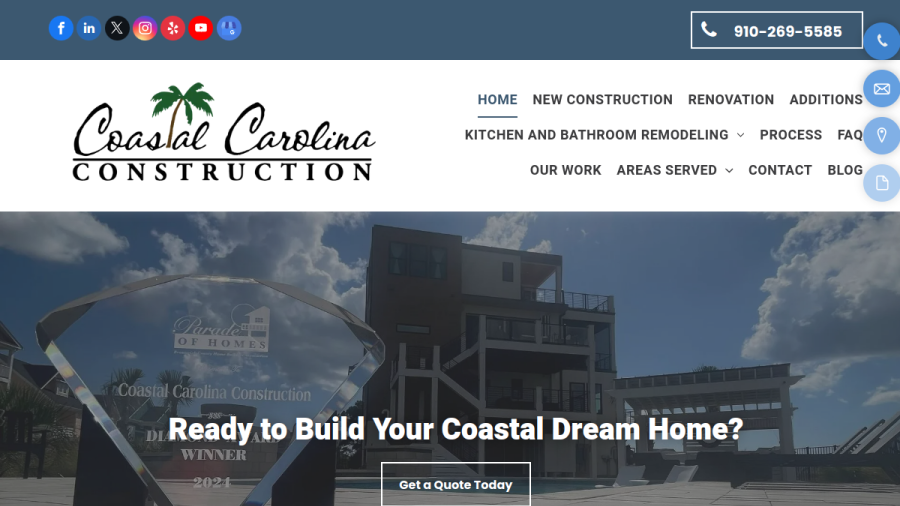 Coastal Carolina Construction website