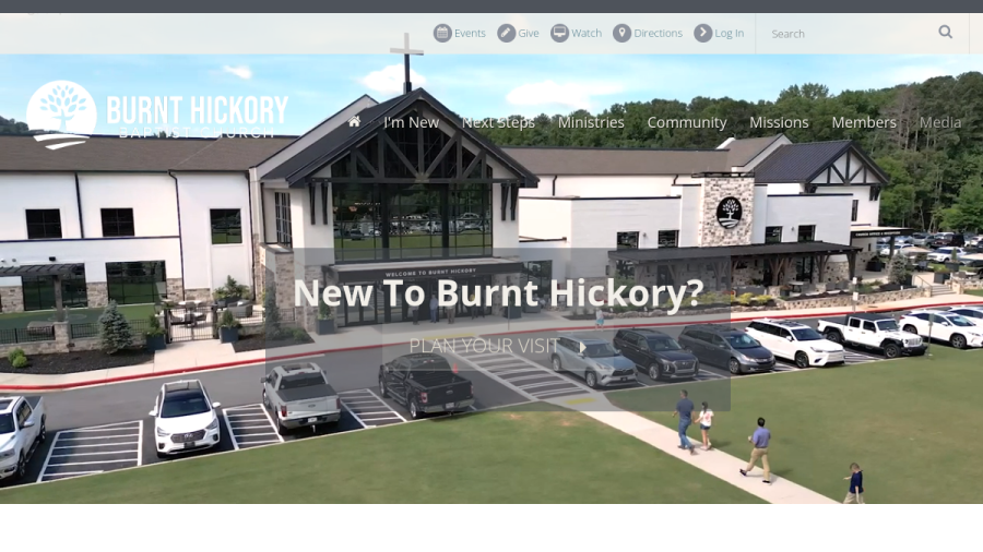 Screenshot of Burnt Hickory Baptist Church website