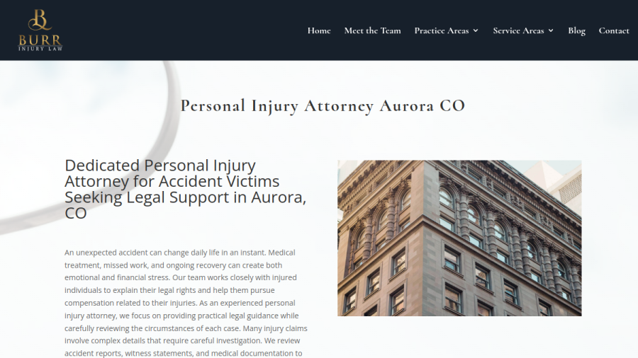 Burr Injury Law website