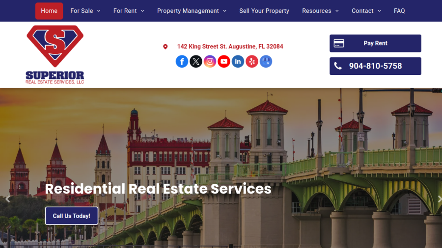 Screenshot of the Superior Real Estate Services website