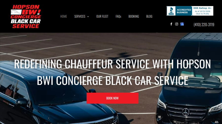 BWI Concierge Premium Black Car Service website