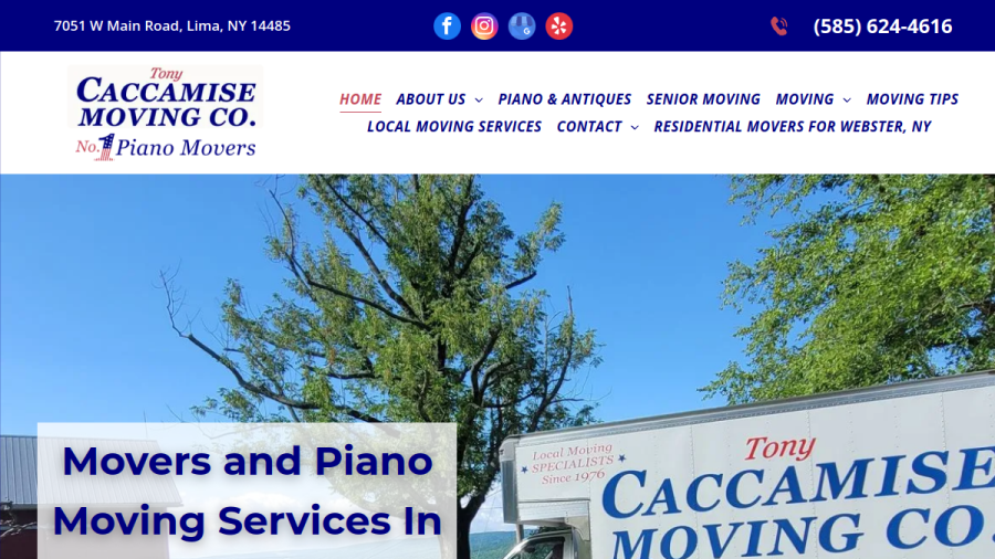 Screenshot of the Tony Caccamise Moving website