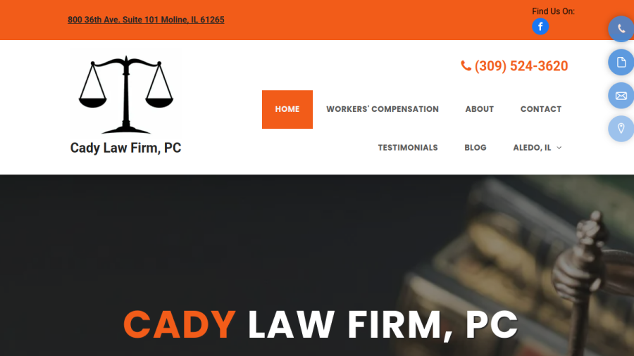 Screenshot of Cady Law Firm website