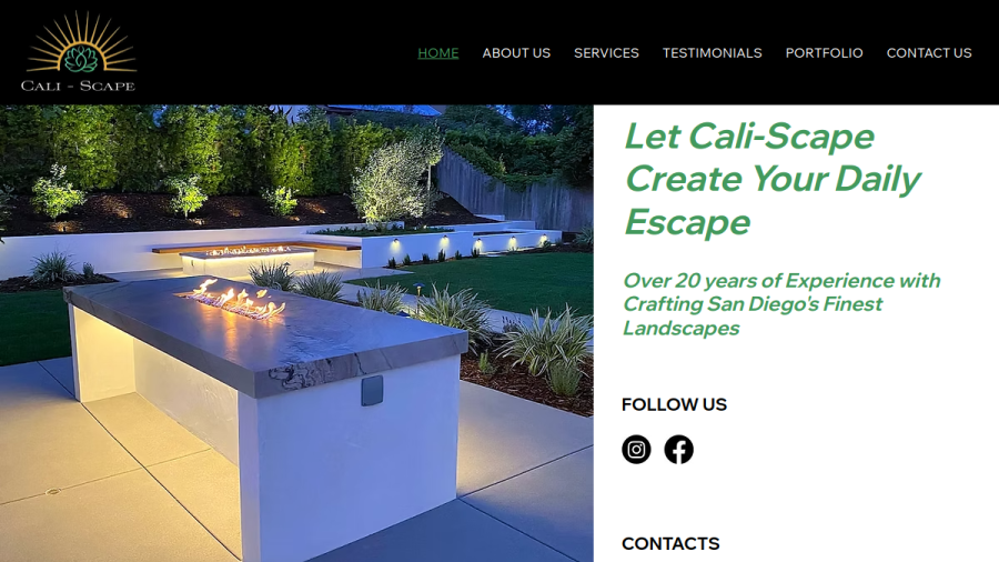 Elegant Outdoor Spaces in San Diego CA website screenshot