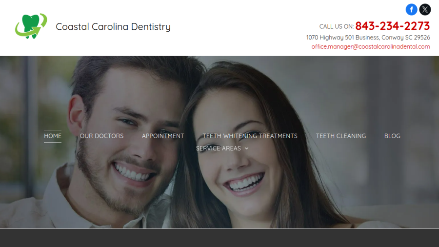 Screenshot of the Carolina Forest Family Dentistry website