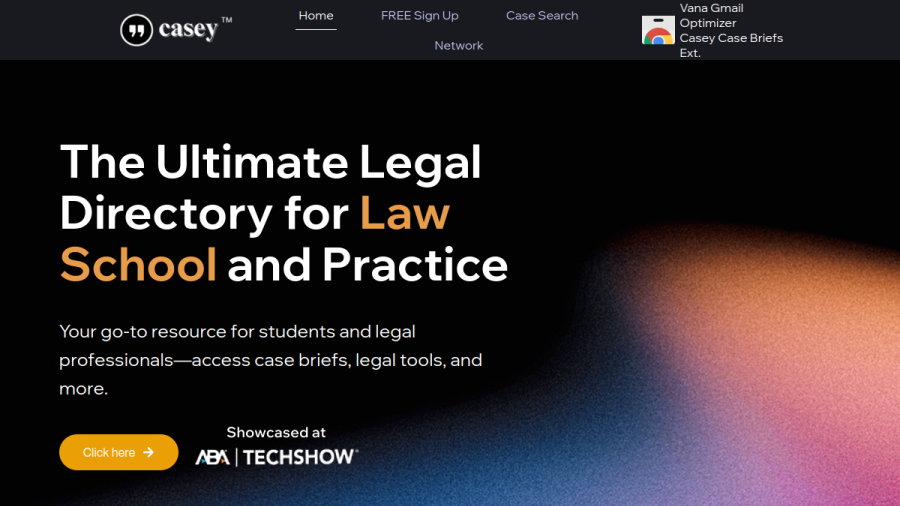 Screenshot of the Casey Case Briefs website