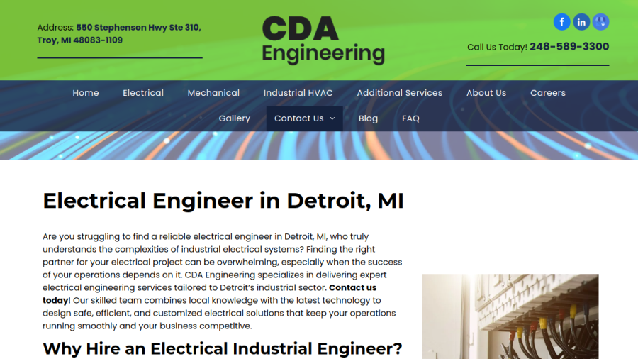 CDA Engineering website screenshot