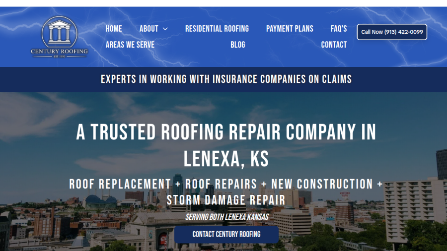 Century Roofing website