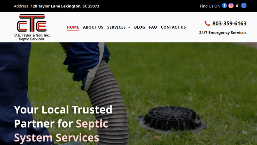 Screenshot of the C.E. Taylor & Son Inc website