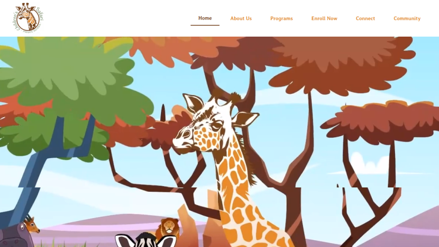 Screenshot of the Children's Safari Private School website