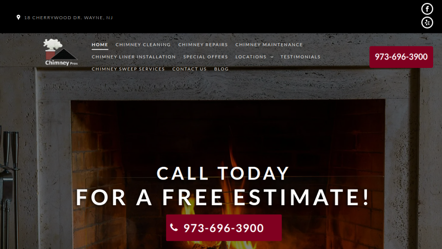 Screenshot of Chimney Pros website