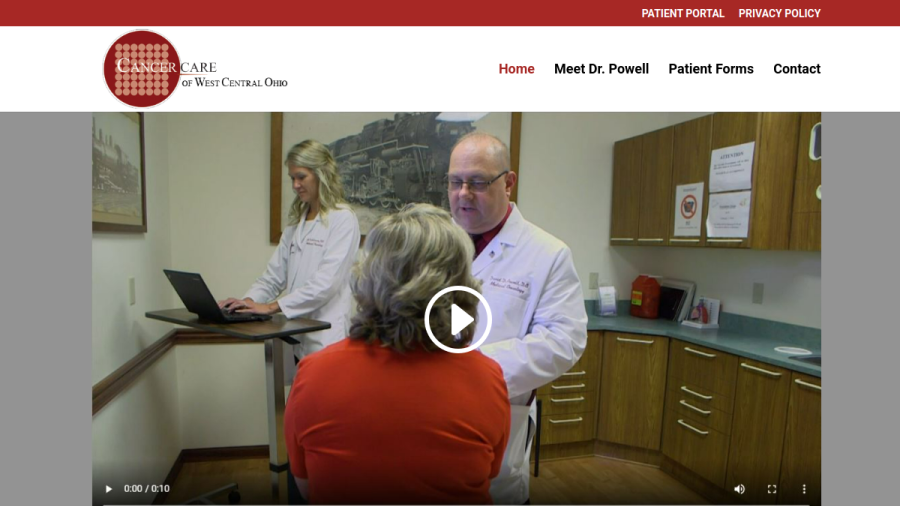 Screenshot of the Cancer Care of West Central Ohio website