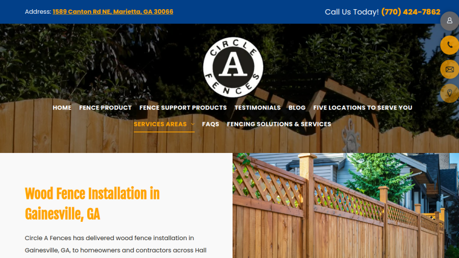 Circle A Fences, Inc. website