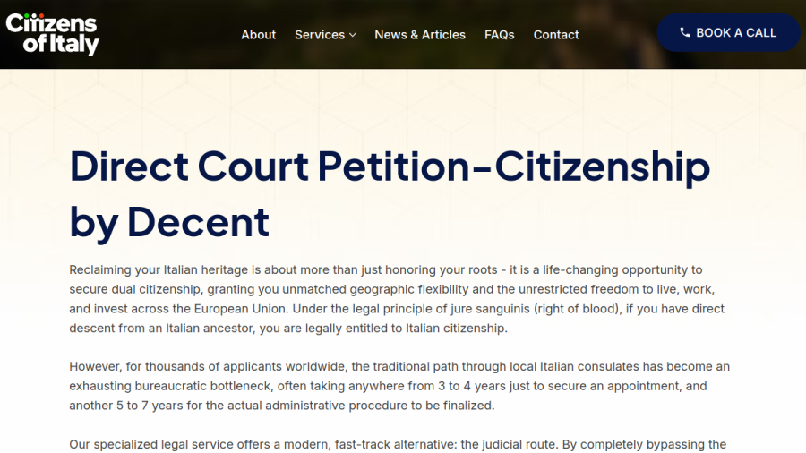 Citizens of Italy website