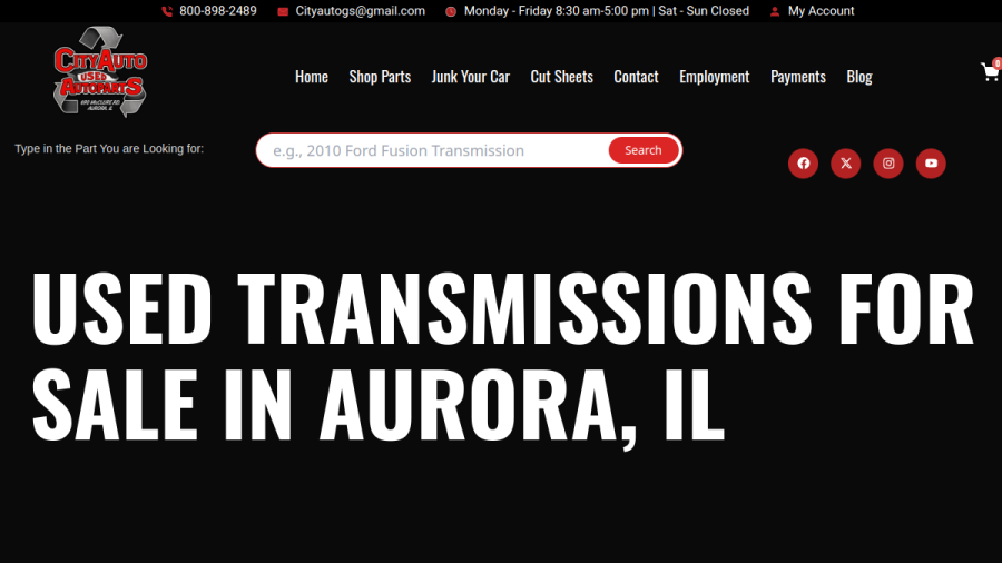Screenshot of the City Auto Wreckers website