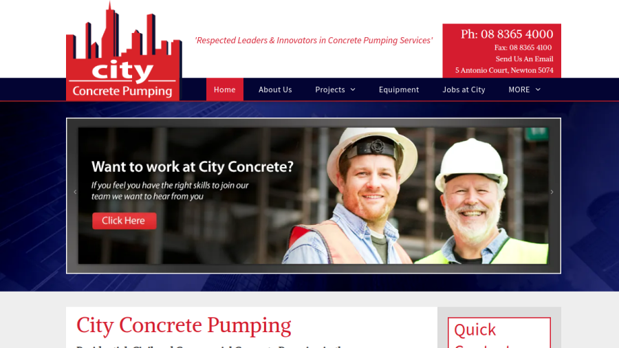 City Concrete Pumping website