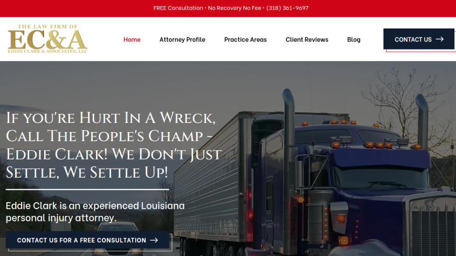 Screenshot of the Eddie Clark & Associates LLC website