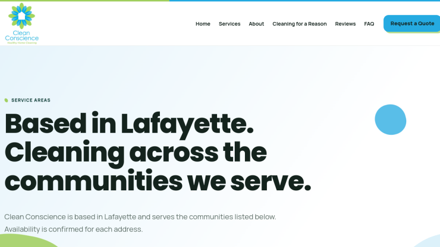 Screenshot of the Clean Conscience website