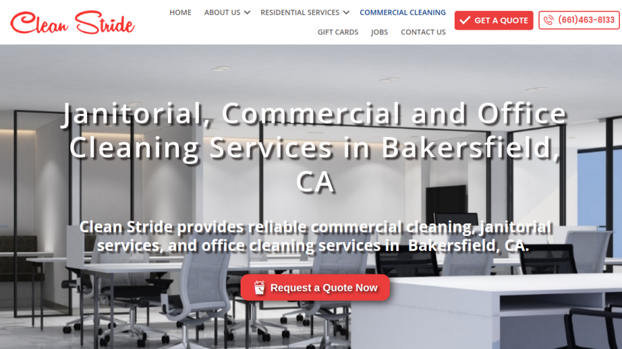 Screenshot of the Clean Stride website