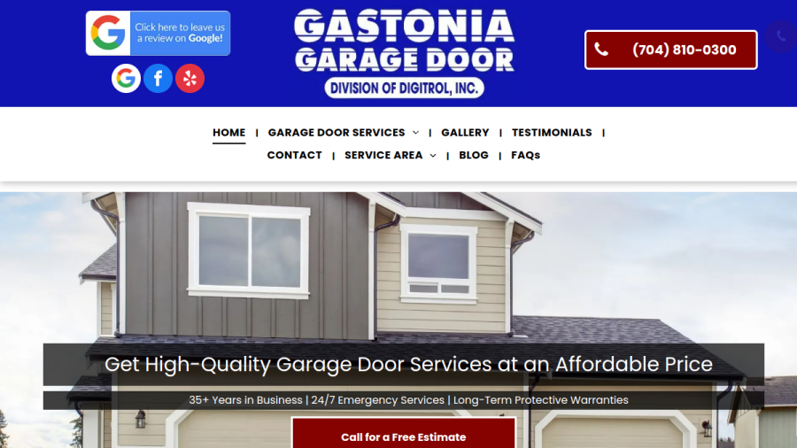 Gastonia Garage Door Division of Digitrol Inc website