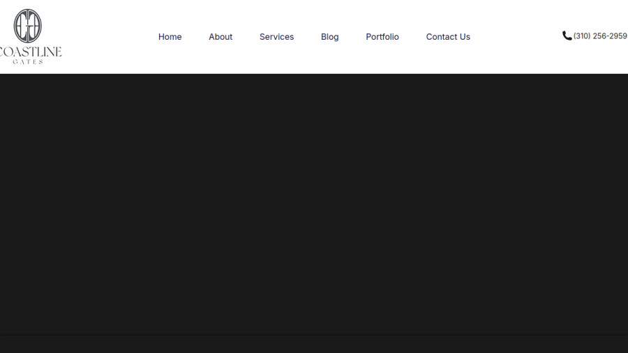 Screenshot of the Coastline Gate Repair website