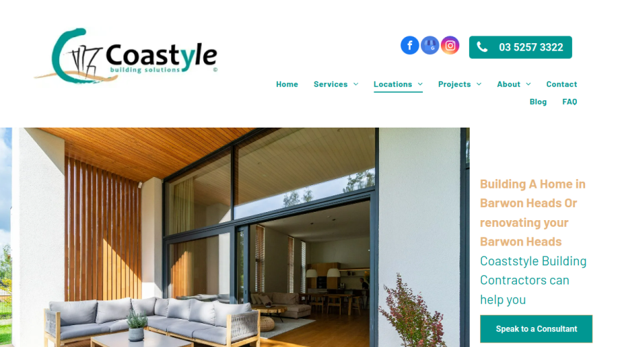 Coastyle Building Solutions website