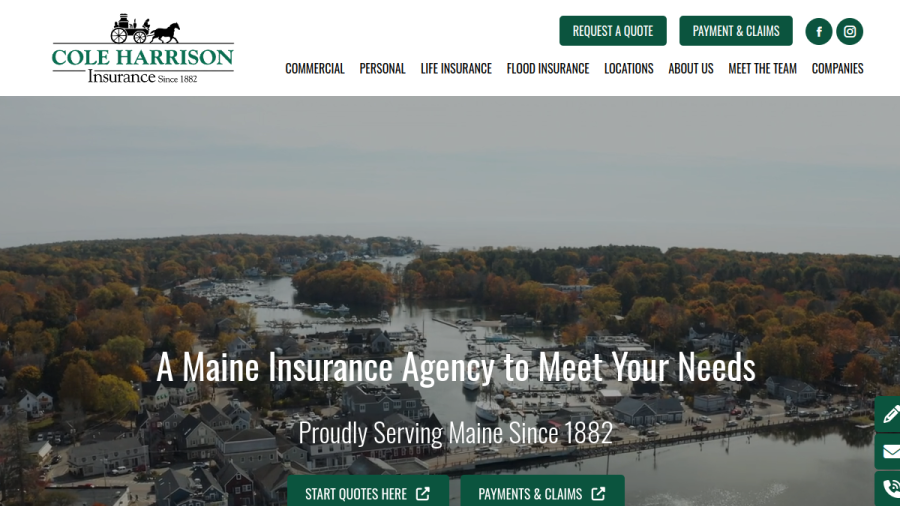 Cole Harrison Insurance Agency website