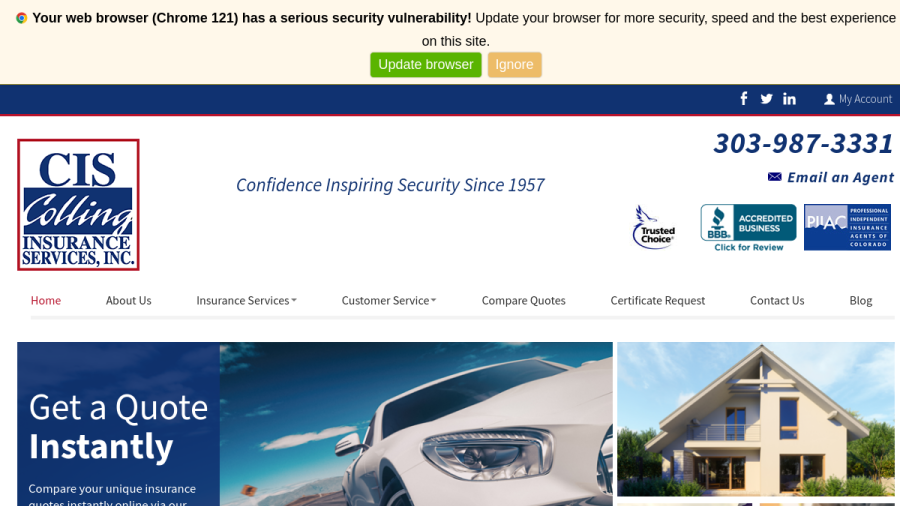 Colling Insurance Services Inc. website