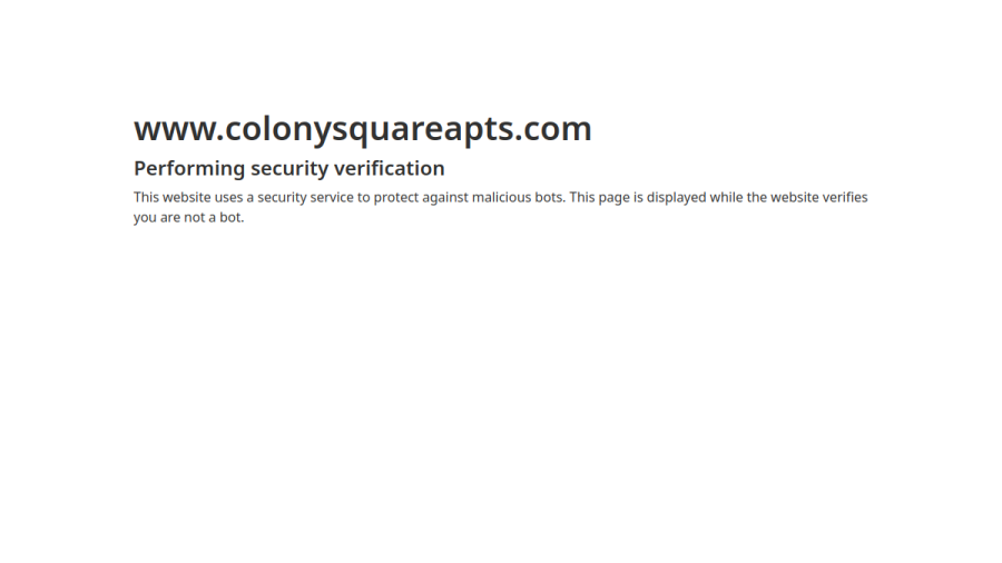 Screenshot of the Colony Square Apartments website