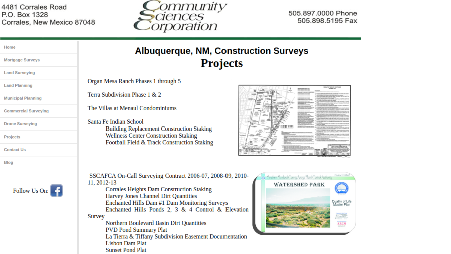 Screenshot of the Community Sciences Corporation website