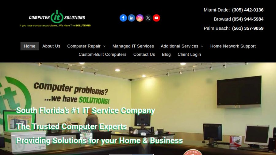 Screenshot of the Computer IT Solutions website