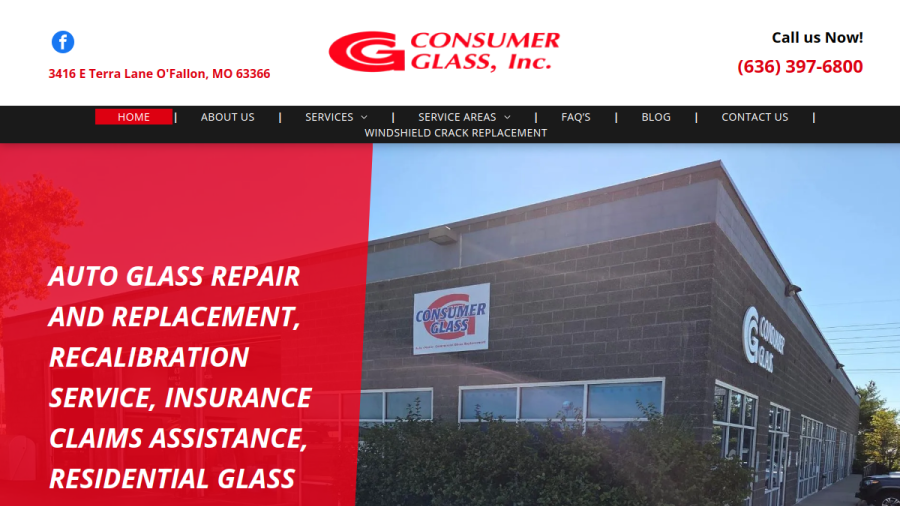 Screenshot of the Consumer Glass, Inc website