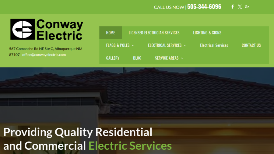 Conway Electric website screenshot