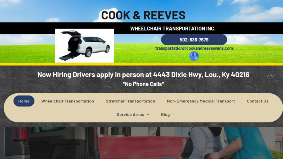 Cook and Reeves Wheelchair Transportation website