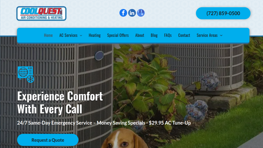 Screenshot of the Coolquest Inc. website