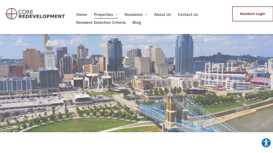 Screenshot of Core Redevelopment website