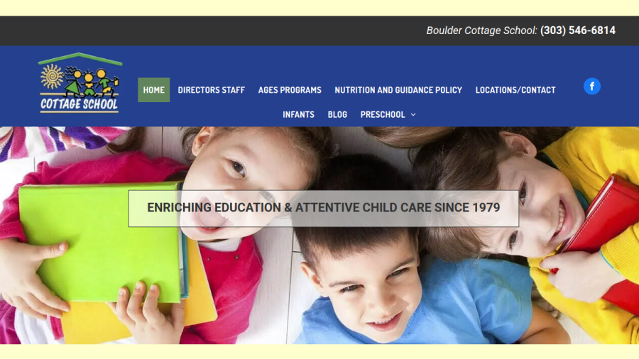 Screenshot of the The Cottage School website