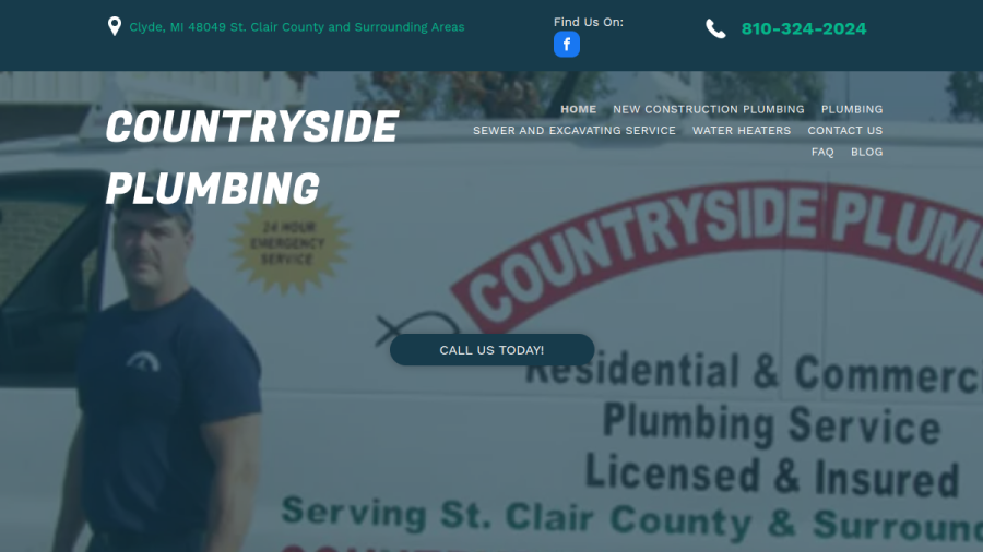Screenshot of the Countryside Plumbing website