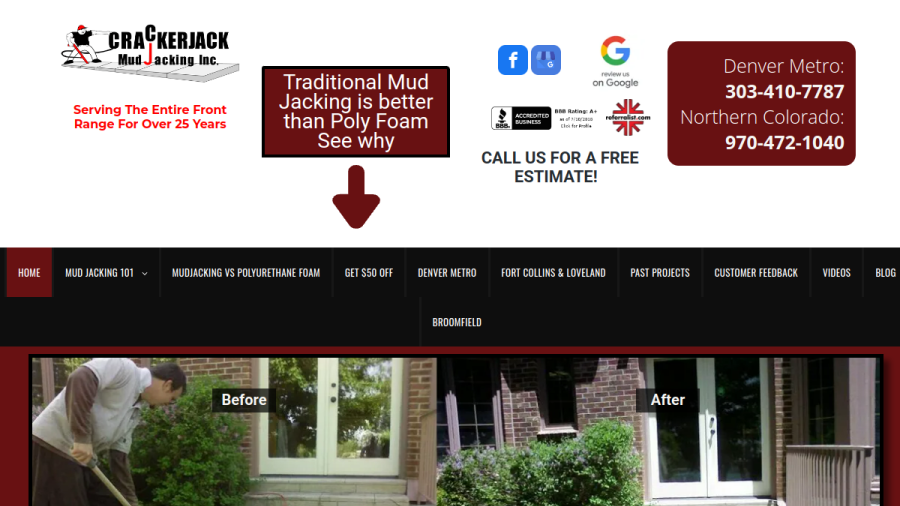 Crackerjack Mud Jacking Inc website