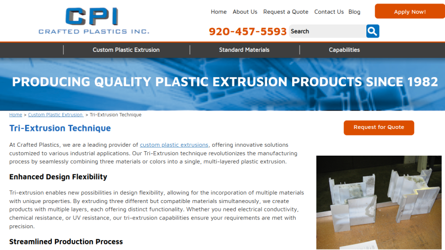 Crafted Plastics Inc website