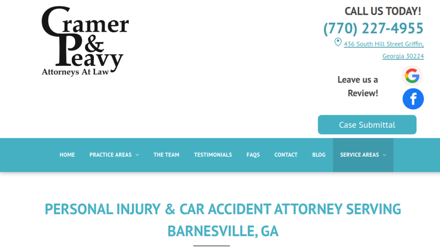 Cramer & Peavy Attorneys at Law website