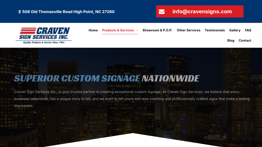 Craven Sign Services Inc website